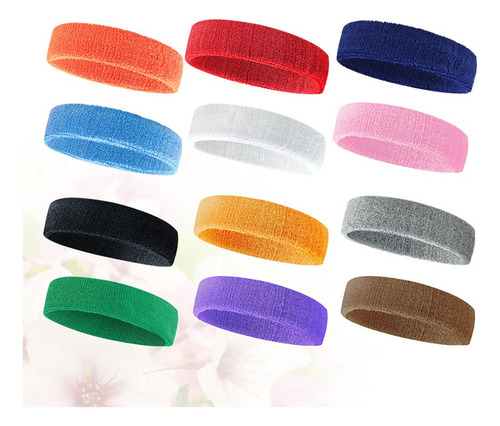 12 Piezas Transpirable Diadema Absorbente Del Sudor Conjunto