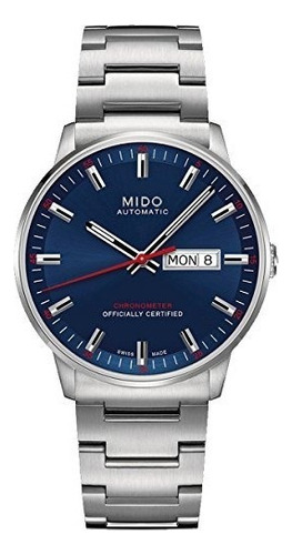 Mido M0214311104100 Commander Reloj Para Hombre Dial Azul Ca