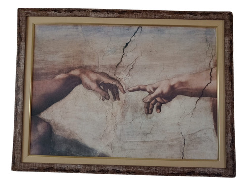 Quadro Reprodução Obra Michelangelo Com Moldura