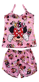 Pijama De Minnie Mimi Mouse Para Niña 2p Short Blusa Tirant