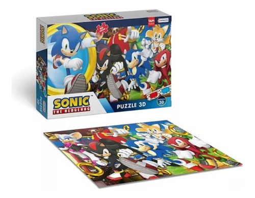 Imagen 3 de 6 de Puzzle 3d Sonic 60 Piezas Con Anteojos Tapimovil