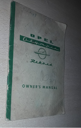 Manual Opel Olympia Record Abril De 1958 Inglés