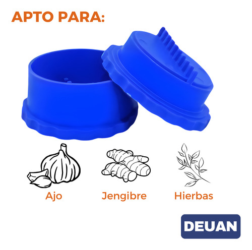 Deuan Pica Ajo Fácil Uso Limpieza Apto Jengibre Hierbas Azul