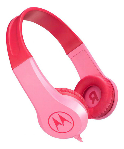 Auriculares Para Niña Cable Motorola Resistente Squads200 Oy Color Rosa Color De La Luz Azul