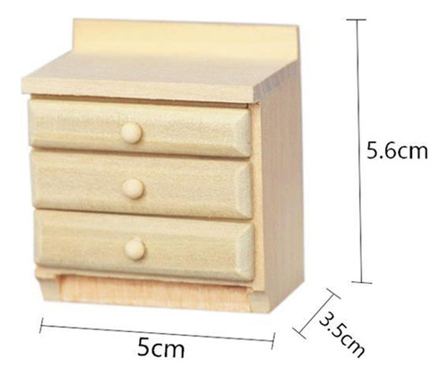 1:12 Báscula De Madera Gabinete Casa De Muñecas Accesorios