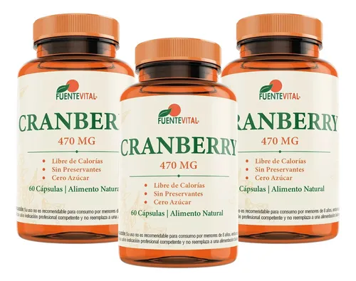 Cranberry 3 Frascos, 180 Cápsulas Fuente Vital