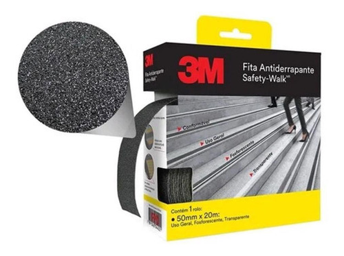 Fita Antiderrapante Safety Walk Preto 50mm X 20m