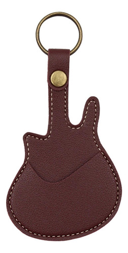 Soporte De Púas De Guitarra Portátil De Cuero Pu Para Rojo