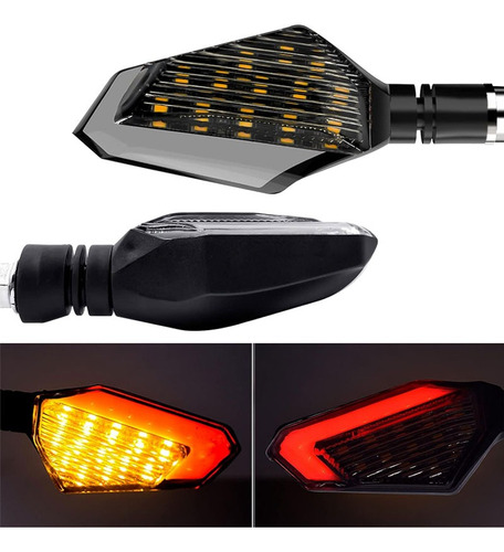 Direccionales Led Moto Led X2 Stop Integrado Ambar Promocion