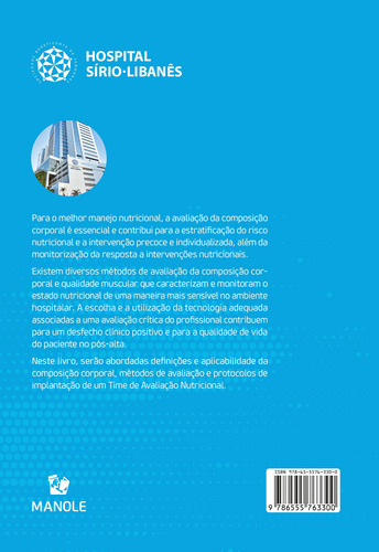 Avaliação da composição corporal em pacientes hospitalizados, de Rodrigues, Ana Lúcia Chalhoub Chediác. Editorial Editora Manole Saúde, capa mole em português, 2021