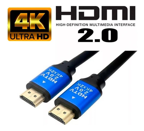 Cable Hdmi 2.0v Premium 1,5mts 4k Ps4-tv-bluray-projector