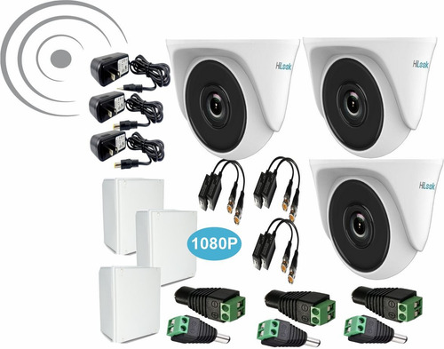 Combo De (03) Tres Camaras Domo 1080p+video Baluns+fuentes