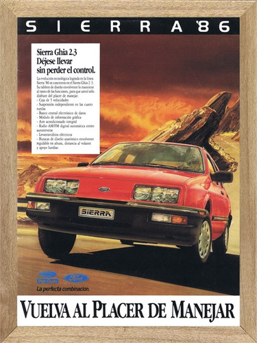 Ford Sierra 1986 , Cuadro, Auto, Poster, Publicidad     P205