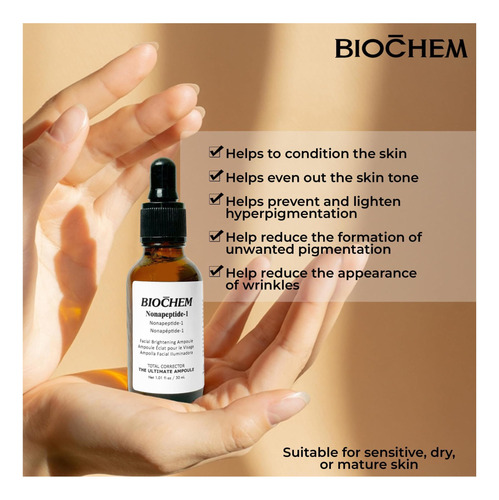 Biochem Nonapeptide-1 Brilhando O Soro-escuro Corrector De E