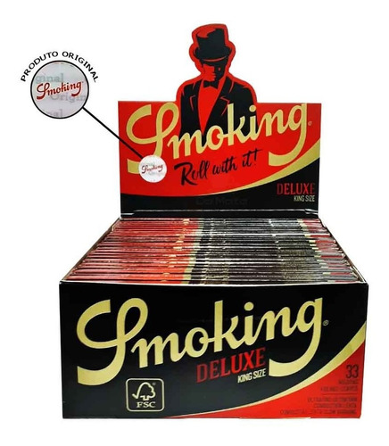 Caixa De Seda Smoking Original Black King Size