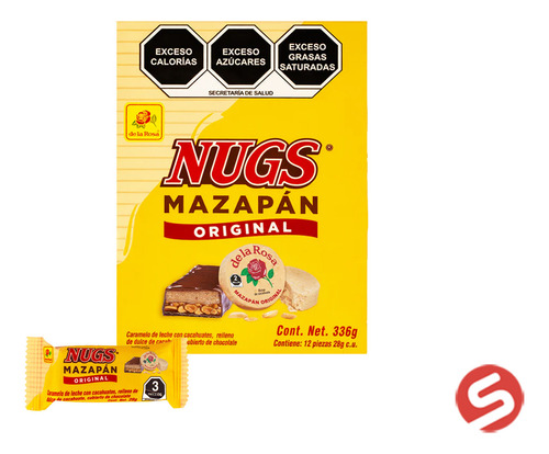 Chocolate Nugs Sabor Mazapan 12 Pzs