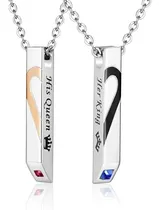Comprar Duo Collares Pareja Novios Amigos Corazón De Dos Amor 
