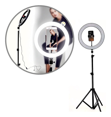 Aro De Luz Led 3 Tonos Flash 30cm Fotografía Selfie+ Trípode