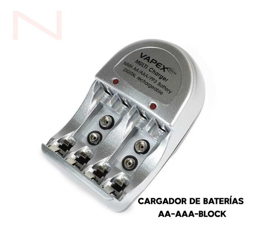 Cargador De Pilas Aa Aaa Baterias 9v - Vapex - Vte200
