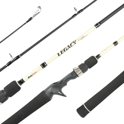 Vara Easy Cast Legacy 1.76m - 17lb - Carretilha - Inteiriça Cor Branco E Preto