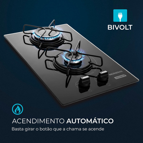 Cooktop A Gás 2 Bocas Mondial Ctg-04
