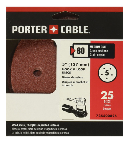 Porter-cable 735500825 Discos De Lijado De Cinco Agujeros De