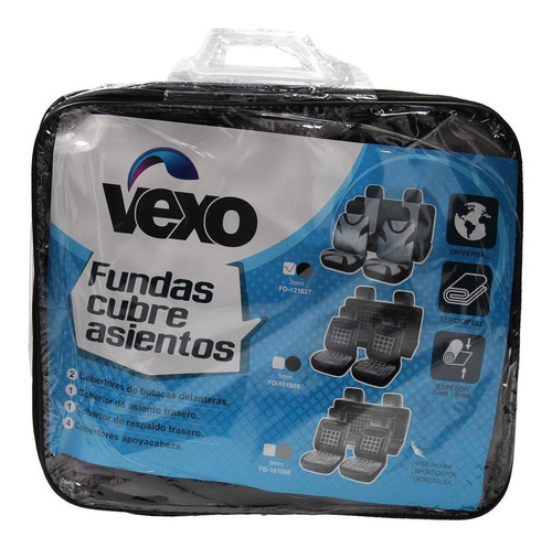 Imagen 2 de 3 de Funda Universal Cubre Asiento Jersey Negro/gris Vexo 18905/1
