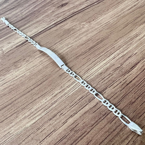 Esclava Pulsera Plata .925 Placa Lisa Hombre Mujer Agálea Color GUCCI Diámetro 0 " Largo 18