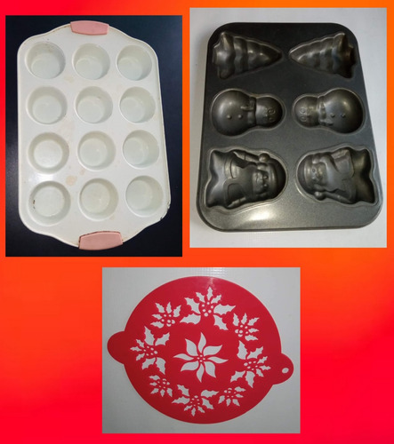 Lote De 3 Moldes De Cocina Usados 