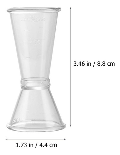 Vaso Medidor Jigger De Plástico Con Doble Punta, 6 Unidades
