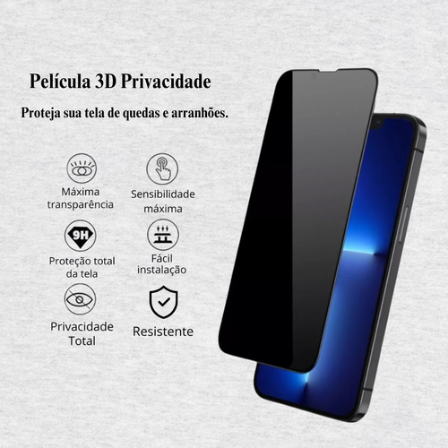 Película 3d Privacidade Iphone 16 16 Plus 16 Pro 16 Pro Max Iphone 16 Pro Max