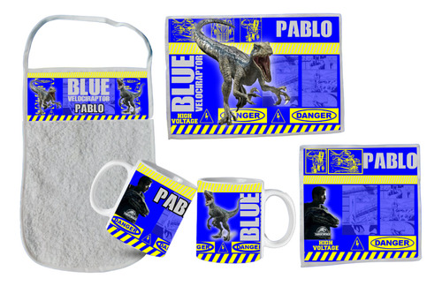 Set Jardin Jurassic Park Toalla Mantelito Servilleta Taza 4