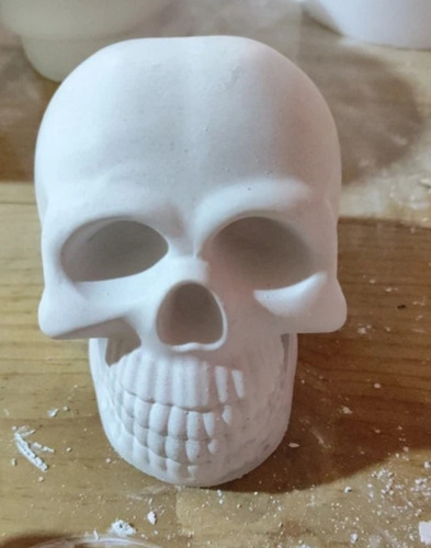 Molde De Silicona Cráneo Vela Yeso Resina Halloween 8x11cm