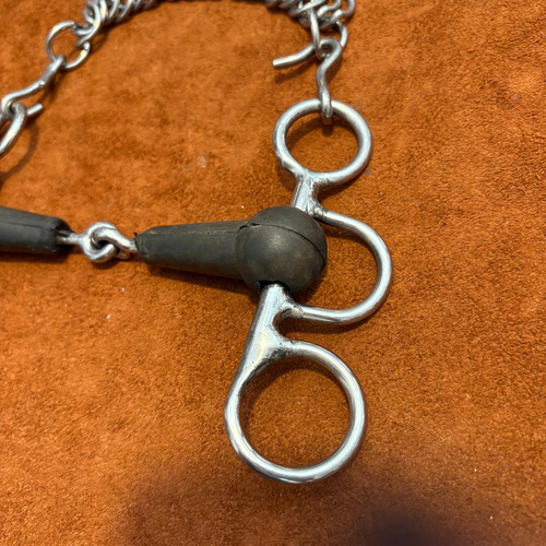 Freno 8 Ocho Bridon Quebrado Goma Caballo Salto Acero Inox