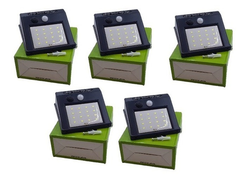Lamparas Solar Led Sensor De Movimiento Kit 5 Reflectores
