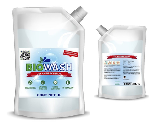 Gel Antibacterial Isopropílico Paquete 2 Lt. 2 Biowash
