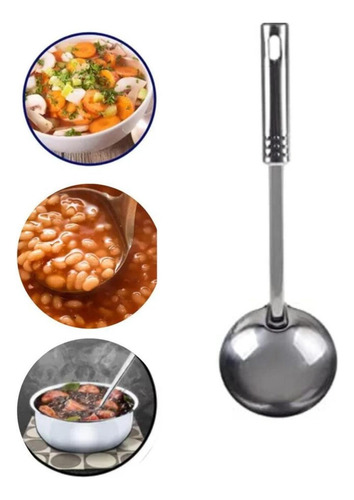 Kit 8 Conchas De Cozinha Feijão Utensilio Em Aço Inox 33cm