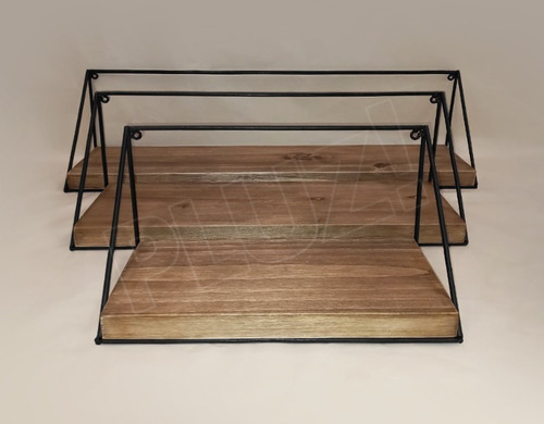Estante Industrial Vintage 40cm Madera Y Hierro Negro