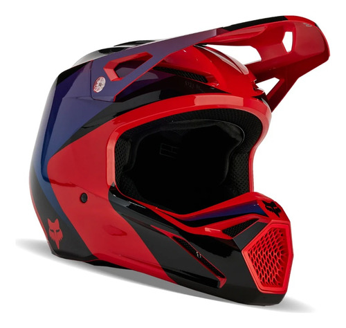Casco Fox V1 Streak Rojo/ Azul Motocross Enduro Mips
