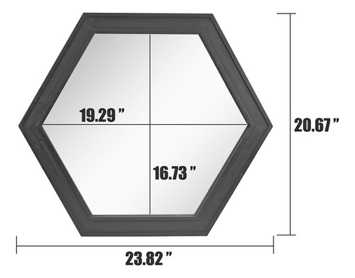 Stonebriar Espejo De Pared Hexagonal Decorativo De 24