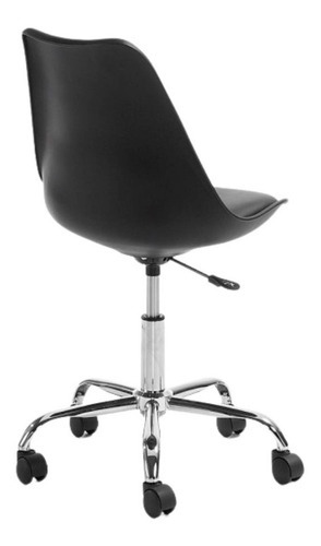 Silla Oficina Homeoffice Plástico Cromada Ruedas - Tulip X2 Color Negro