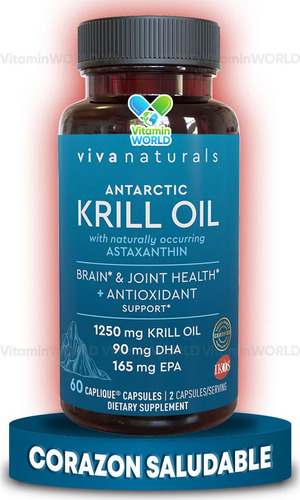 Vivanaturals Aceite Krill 60caps Dha Epa Krilloil Astaxantin Sabor Sin Sabor