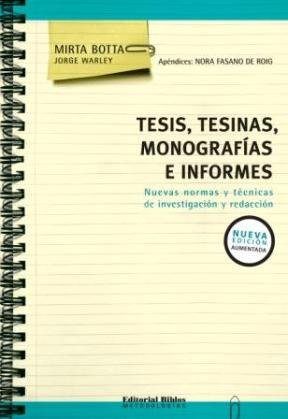 Libro Tesis Tesinas Monografías E Informes De Jorge Warley M