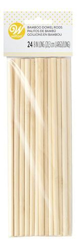 24 Palitos De Bambú  20 Cm Para Paleta O Pastel Wilton 