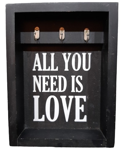 Porta Llaves The Beatles All You Need Is Love Color Negro 