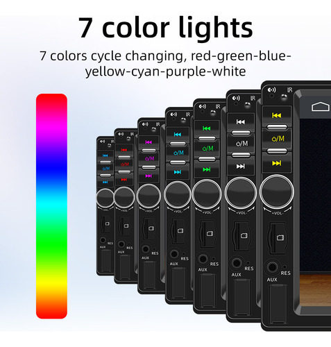 Autoestéreo Land Cast 7018B color Negro Compatible Con Android Ios Mirror Link 1din 7 Pulgadas Pantalla Táctil Resolución 1024px X 600px Cámara De Retroceso Con 12 Led