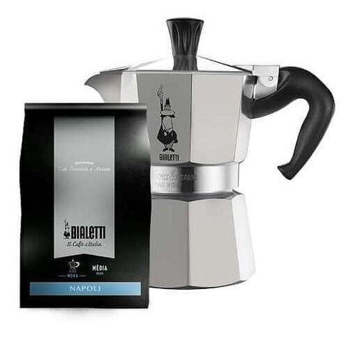 Kit Nouva Moka Express 6 Xícaras E Café Napoli 250g Bialetti