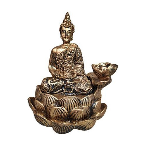 Incensario Cascata Flor De Lotus Buda Hindu Meditando Chakra