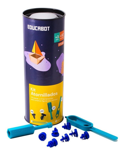 Imagen 1 de 10 de Kit Juego Didáctico Atornillados 124 Piezas Construccion