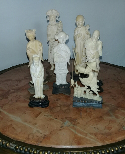 Antiguas Esculturas Estatuilla Oriental Vendo Todas Juntas